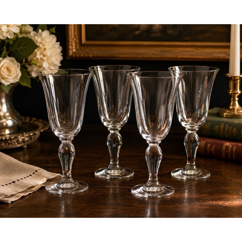 Lenox Tribeca Crystal All Purpose Goblets Set of 4 Clear 8 5/8" Discontinued